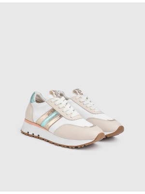 İLVİ Drift Hakiki Deri Bej Kadın Spor Ayakkabı