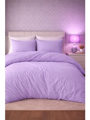 More Home Tek  Kişilik Yorgan kılıfı + Yastık Kılıfı (Çarşafsız)  Lila