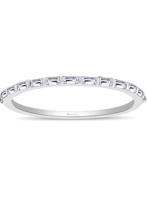 Makdis Pırlanta 0.15 Karat Baget Yarımtur Pırlanta Yüzük