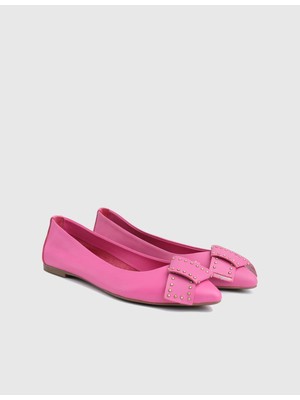 İLVİ Cain Hakiki Deri Kadın Fuşya Babet