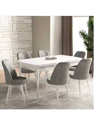 Vivense Fırat Açılabilir Mdf Beyaz Mutfak Masa Takımı