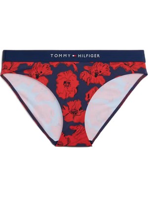 Tommy Hilfiger Kadın Kırmızı Desenli Bikini Altı UW0UW06371