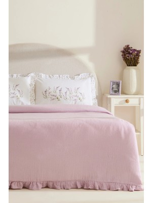 Karaca Home Luka %100 Pamuk Fırfırlı Müslin Tek Kişilik Nevresim Takımı Lila