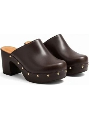 Ne&Ve Shoes Deri Hafif Tabanlı Kadın Takunya Terlik