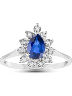 Makdis Pırlanta 0.90 Karat Safir Pırlanta Yüzük