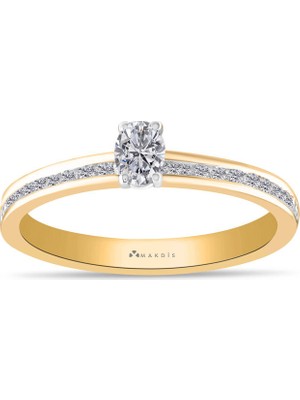 Makdis Pırlanta 0.40 Karat Oval Tektaş Pırlanta Yüzük