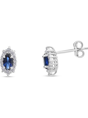 Makdis Pırlanta 0.70 Karat Safir Pırlanta Küpe