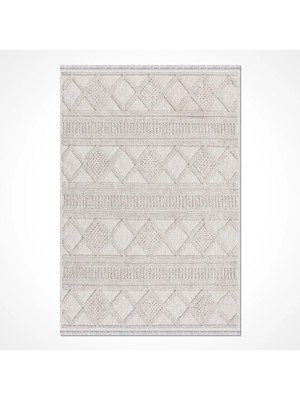 Artloop Armoni Bej Kaydırmaz Taban Robot Süpürgeye Uyumlu Kolay Temizlenebilir Mutfak, Koridor Halısı Rp 80