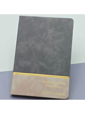 Ett Öğretmenler Günü Hediyesi Yazılı Deri Defter