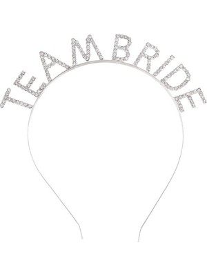 Ett Gümüş Kaplama Kristal Taşlı Team Bride Taç