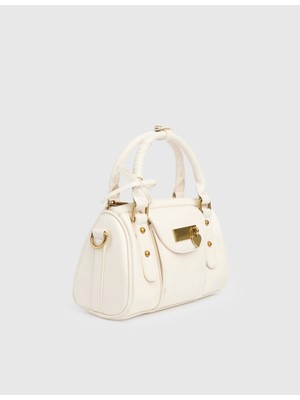 İLVİ Merin Deri Kadın Beyaz El Çantası
