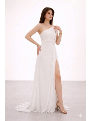 Centilmen For Costume Straplez Yırtmaç Detaylı Abiye Elbise 9850