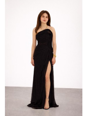 Centilmen For Costume Straplez Yırtmaç Detaylı Abiye Elbise 9850