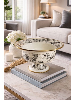 Dream Home Elegance Acar Scottısh Garden Emaye Büyük Meyvelik Çap 28CM Yükseklik 16CM