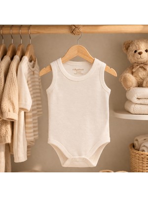 Angeltouch %100 Pamuklu Kız Erkek Bebek Body Basic Bisiklet Yaka Askılı Penye Zıbın Atletunisex