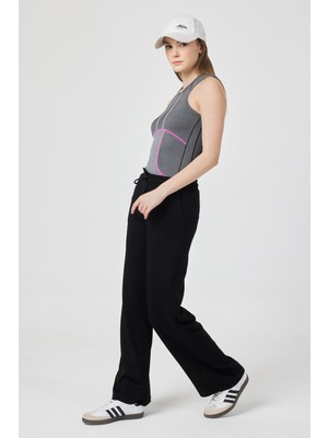 Segnante Modal Kumaş Beli Lastikli Siyah Eşofman Altı