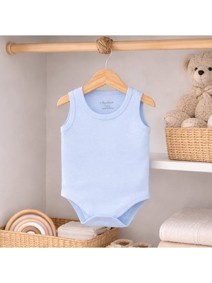 Angeltouch %100 Pamuklu Kız Erkek Bebek Body Basic Bisiklet Yaka Askılı Penye Zıbın Atletunisex