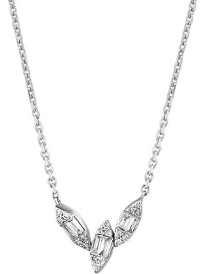 Makdis Pırlanta 0.15 Karat Baget Pırlanta Kolye