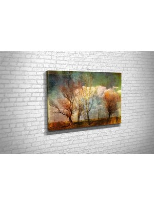 Vivense TABLO360 Yağlıboya Görünümlü Ağaçlar Kanvas Tablo 50X75