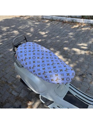 Beyaz Gold Desenli Motosiklet Kılıfı 50CC ve 125CC Motorlar Için