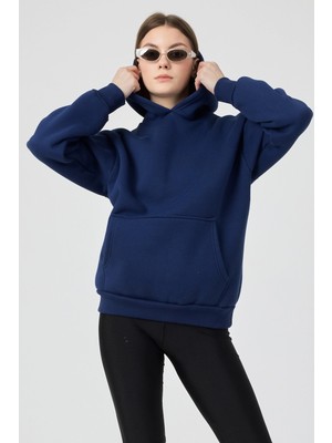 Segnante Kadın 3 Iplik Lastikli Kapüşonlu Eşofman Takımı Lacivert