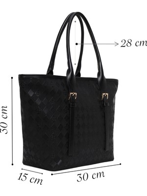 Derimod Kadın Siyah Baskılı Omuz Çantası 26SBD200826