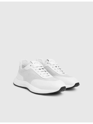 İLVİ Ayando Hakiki Süet Deri Erkek Beyaz Spor Ayakkabı