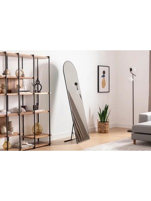 Vivense Metal Çerçeveli Oval Ayaklı Boy Aynası, Siyah, 180X60