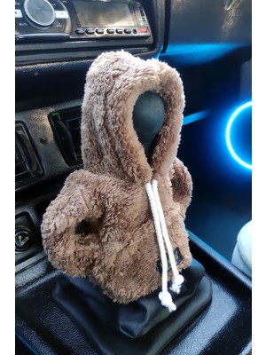 Peluş Kapüşonlu Vites Süsü, Araba Için Şık ve Eğlenceli Aksesuar