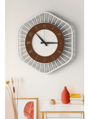 Lupokraft Dekoratif Ahşap Duvar Saati – Sessiz Mekanizma ile Modern Tasarım, 48 Cm