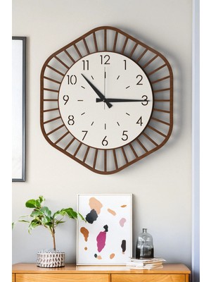 Lupokraft Modern Dekoratif Ahşap Duvar Saati – Sessiz Mekanizma, 48 Cm, Siyah Beyaz Tasarım