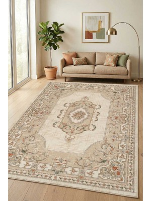 Efor Halı Bound Krem Açık Bej Halı Modern Dokuma Halı Yumuşak Oturma Odası Salon Mutfak Halısı D0011