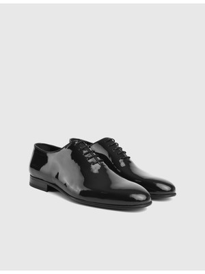 İLVİ Cesare Hakiki Rugan Deri Siyah Erkek Smokin Ayakkabı