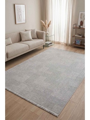 Artloop Messa Gri Robot Süpürgeye Uyumlu Kolay Temizlenebilir Oturma Odası, Koridor, Yatak Odası Halısı Rp 85