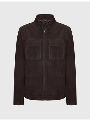 İLVİ Rayn Hakiki Süet Deri Kahverengi Erkek Mont