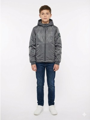 Gamp Erkek Çocuk Kapüşonlu Rüzgar Geçirmez Mevsimlik Mont Yağmurluk