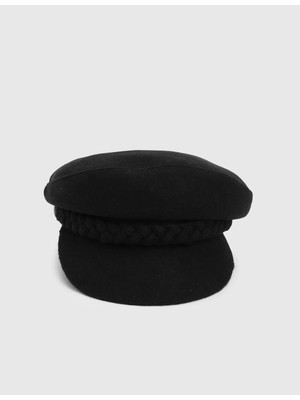 İLVİ Karee Kumaş Siyah Kadın Şapka