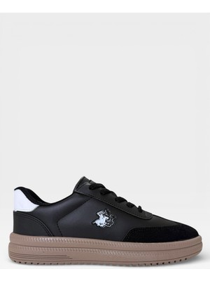 Liger Unisex Rahat Hafif Termo Taban Kadın Sneaker Ayakkabı Siyah - Beyaz