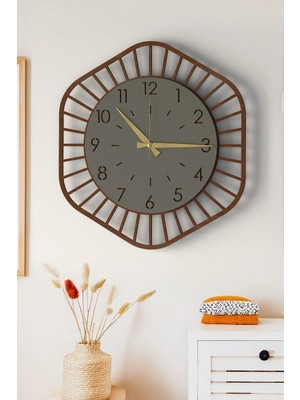 Lupokraft Modern Dekoratif Ahşap Duvar Saati – Sessiz Mekanizma, 48 Cm, Siyah Beyaz Tasarım