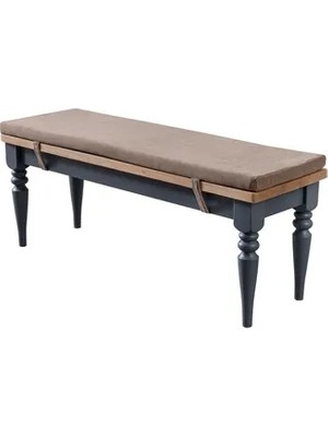 Vivense Kosova Ahşap Bench, Siyah, Kahve, 120 cm