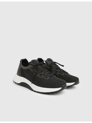 İLVİ Zaire Hakiki Triko Deri Haki Erkek Spor Ayakkabı