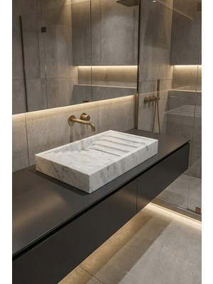 Deconore Doğal Taş Mermer Tezgah Üstü Lavabo