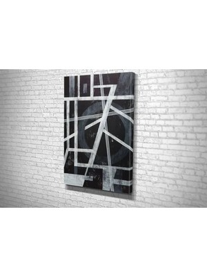 Vivense TABLO360 Geometrik Desenli Kanvas Tablo Siyah Beyaz 75X50