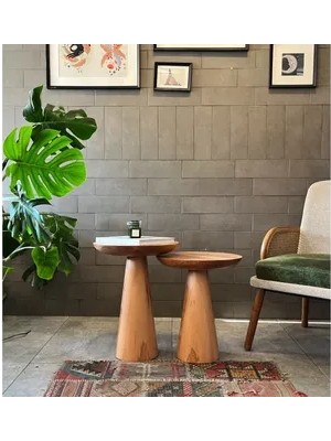 Vivense Zigon Mantar Sehpa Mushroom, Ikili, Kayın