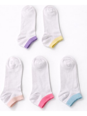 Ecrou Kadın 5li Beyaz Konç Renkli Çorap