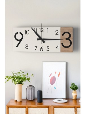 Lupokraft Minimalist Tasarım Yatay Duvar Saati Ev Ofis Dekorasyonu