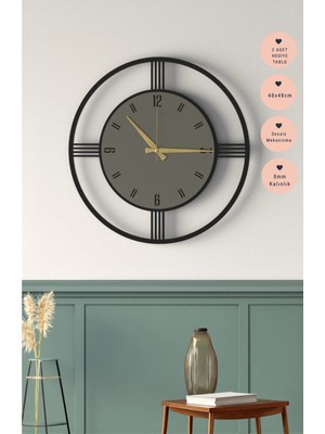 Lupokraft Modern Duvar Saati - 48CM - Sessiz Mekanizma