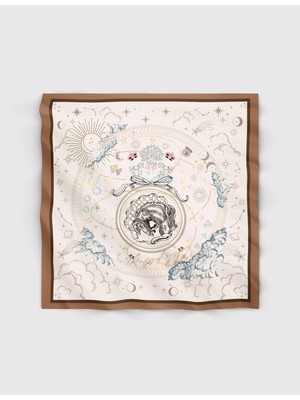 İLVİ Arita Ekru Kadın Ipek Twill Eşarp