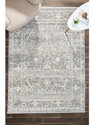 Venucci Home & Living Century Floral %100 Polyester Oturma Odası Salon Mutfak Halısı Eskitme Çiçekli Vintage Halı