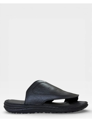 Liger Erkek Hakiki Deri Parmak Arası Terlik Siyah